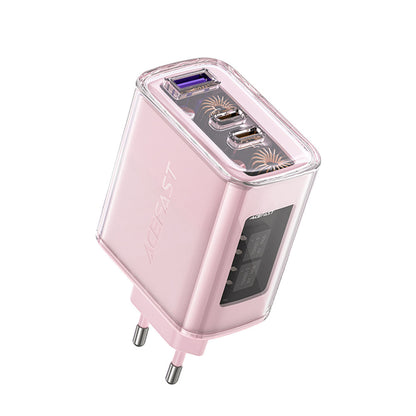 Netzladegerät Acefast A45 Exploration, 65W, 3.25A, 1 x USB-A - 2 x USB-C, Rosa