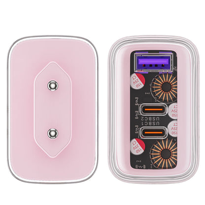 Netzladegerät Acefast A45 Exploration, 65W, 3.25A, 1 x USB-A - 2 x USB-C, Rosa