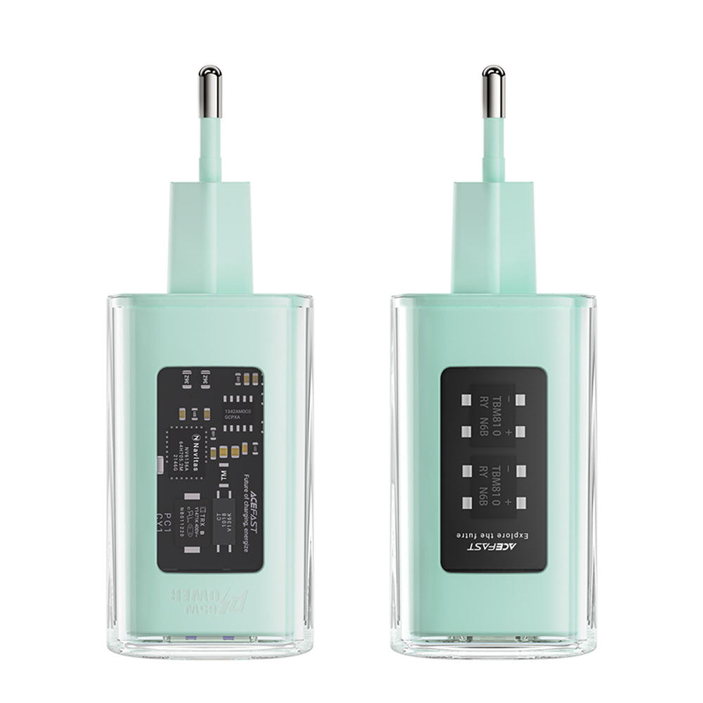 Netzladegerät Acefast A45 Exploration, 65W, 3.25A, 1 x USB-A - 2 x USB-C, Grün