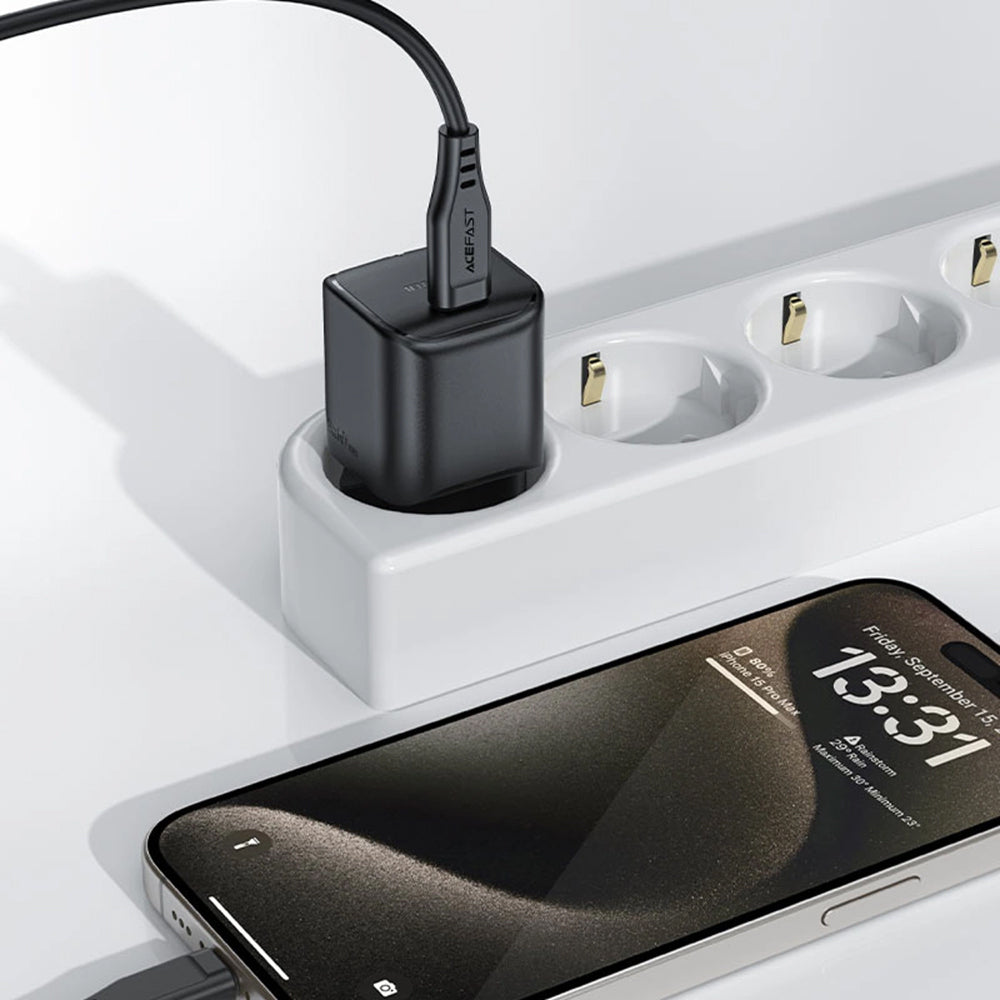 Netzladegerät Acefast A73 Mini, 20W, 3A, 1 x USB-C, Schwarz