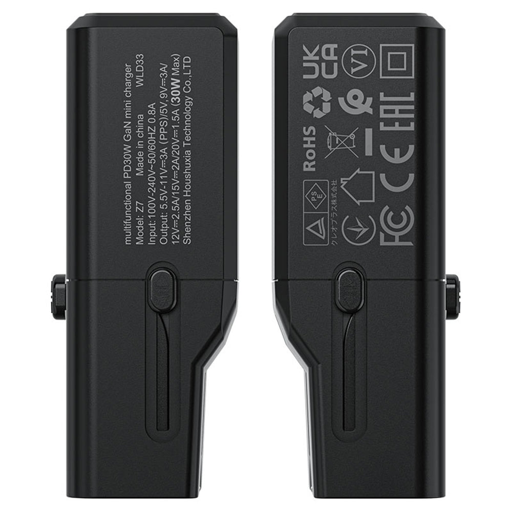 Acefast Z7 Travel Network Charger, 30W, 3A, 1 x USB-C, Black