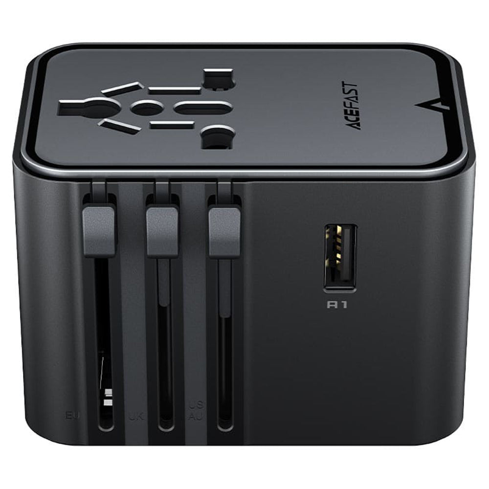 Acefast Z8 Travel Network Charger, 45W, 3A, 2 x USB-A - 3 x USB-C, Black