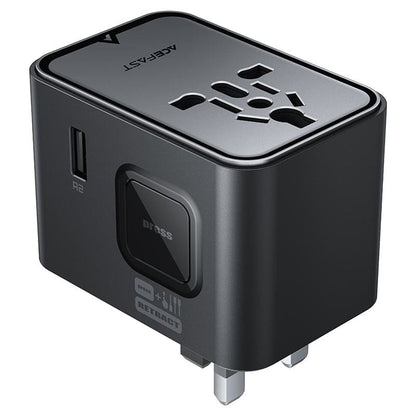 Acefast Z8 Travel Network Charger, 45W, 3A, 2 x USB-A - 3 x USB-C, Black