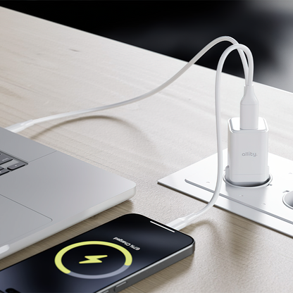 Netzladegerät Allity. ATC-01-30WAC Mini, 30W, 3A, 1 x USB-A - 1 x USB-C, Weiß
