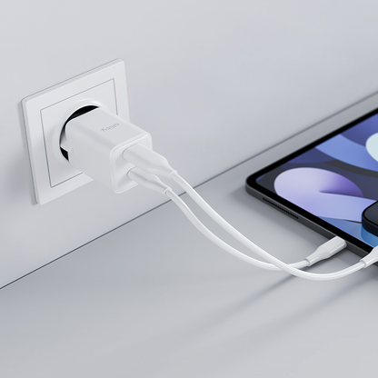 Netzladegerät Allity. ATC-01-30WAC Mini, 30W, 3A, 1 x USB-A - 1 x USB-C, Weiß