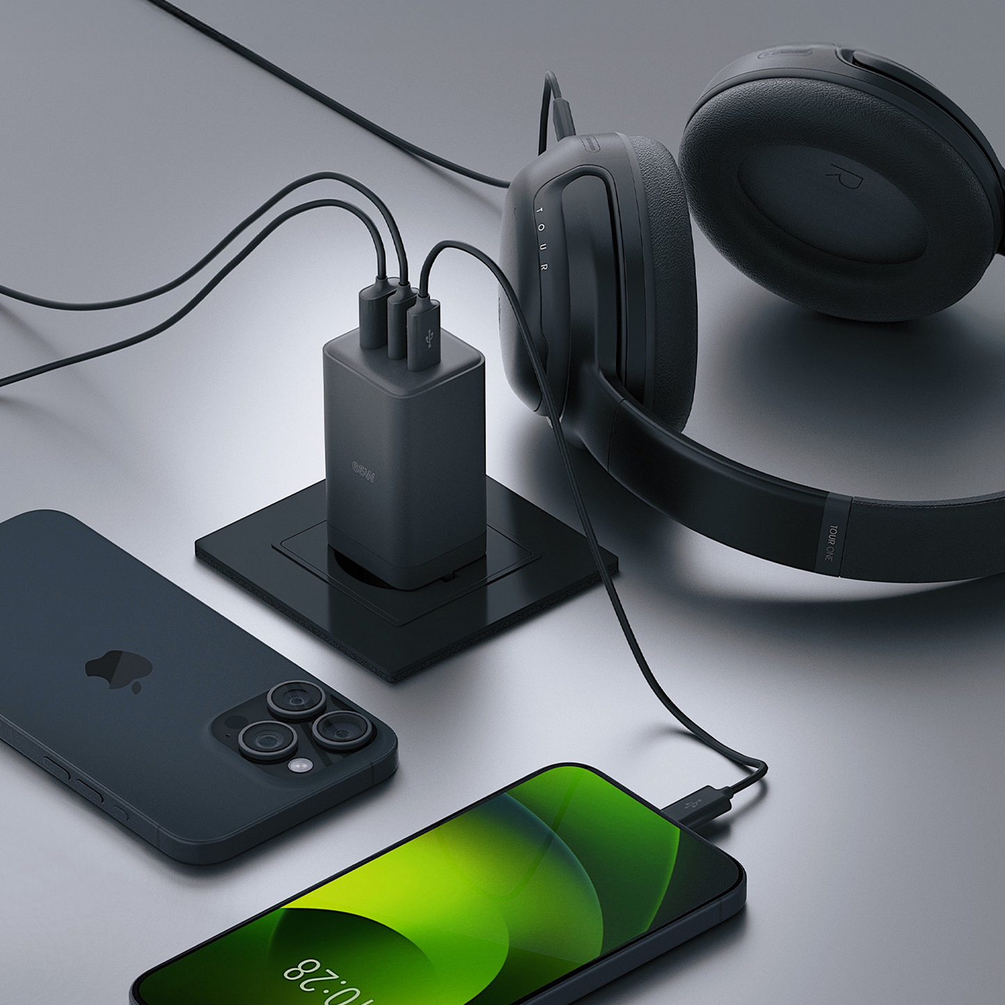 Netzladegerät Allity. ATC-01-65WACC Fast, 65W, 3.25A, 1 x USB-A - 2 x USB-C, Schwarz