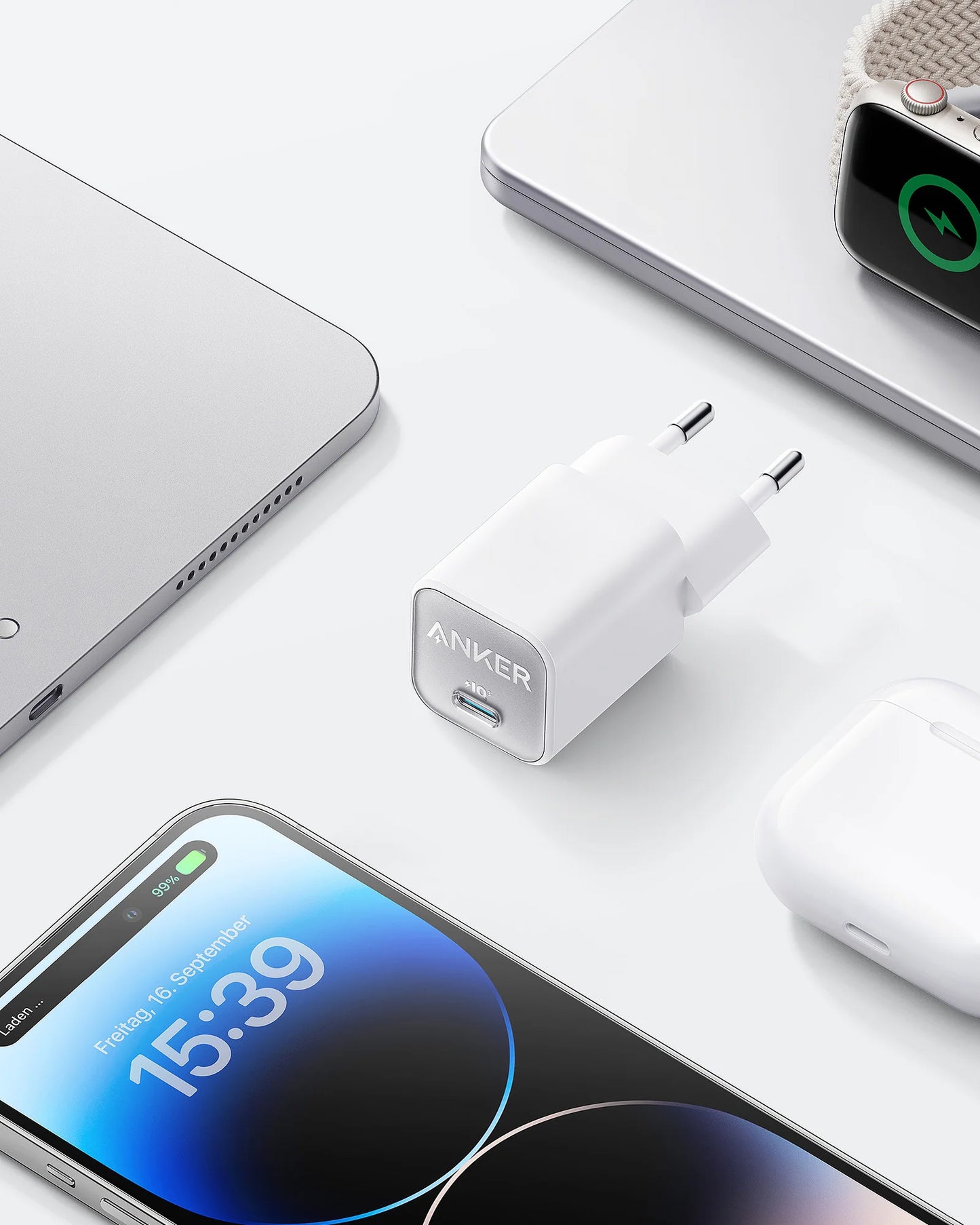 Anker 511 Nano 3 Netzwerkladegerät, 30 W, 3 A, 1 x USB-C, Weiß A2147G21