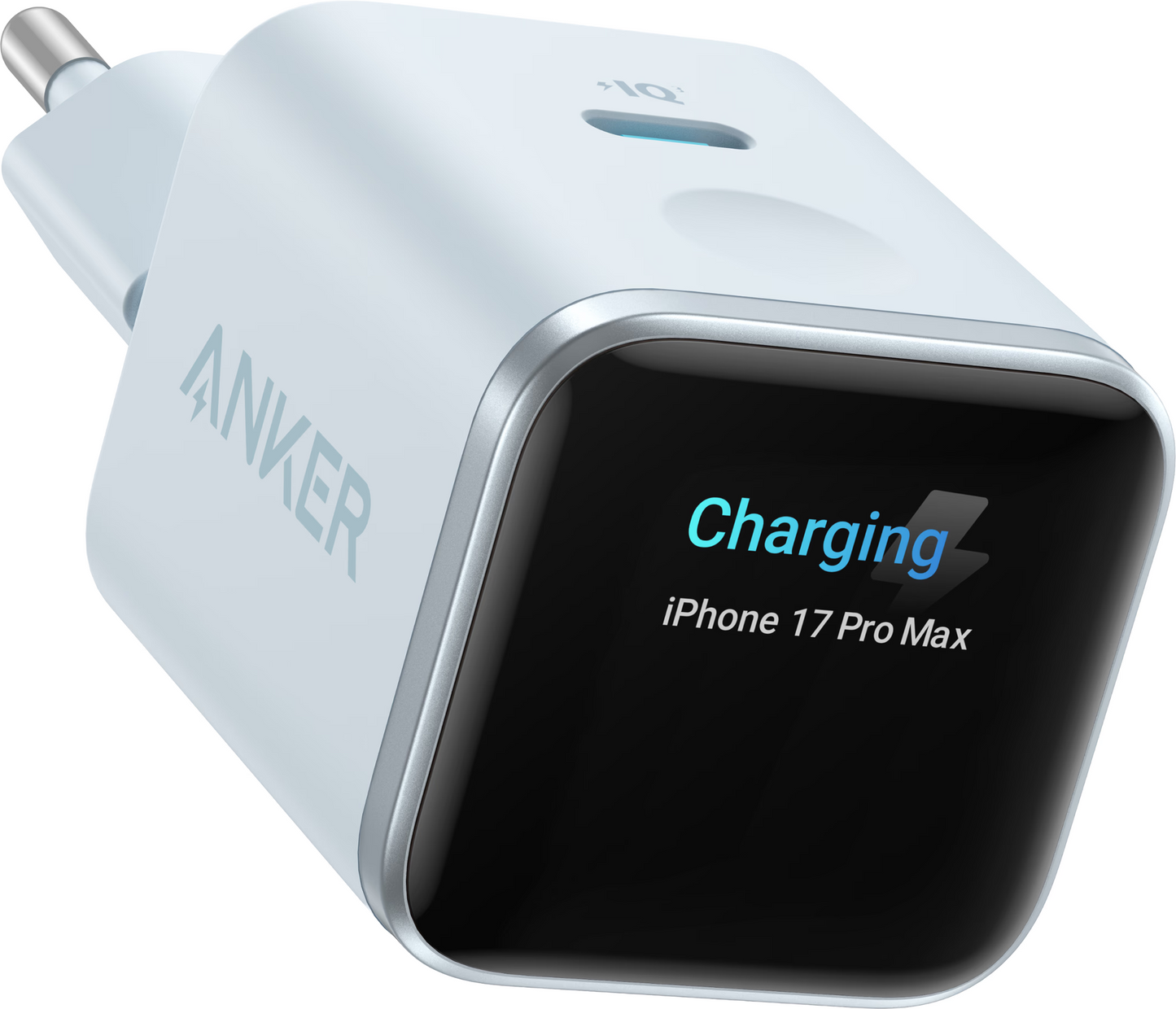 Anker Nano Display Netzladegerät, 45W, 3A, 1 x USB-C, Blau A121DG31