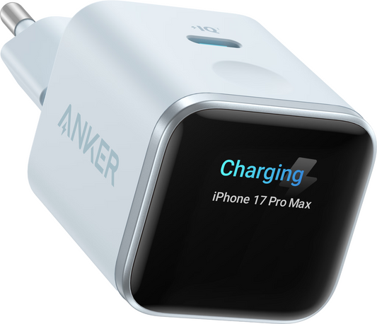 Anker Nano Display Netzladegerät, 45W, 3A, 1 x USB-C, Blau A121DG31