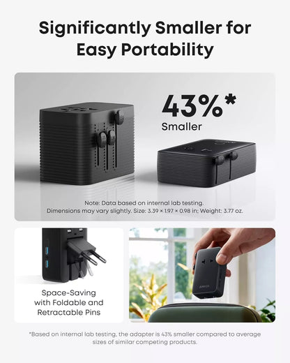 Anker Nano Travel Netzladegerät, 20W, 3A, 2 x USB-A - 2 x USB-C, Schwarz A9215H11