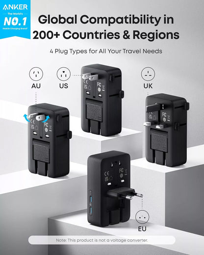 Anker Nano Travel Netzladegerät, 20W, 3A, 2 x USB-A - 2 x USB-C, Schwarz A9215H11