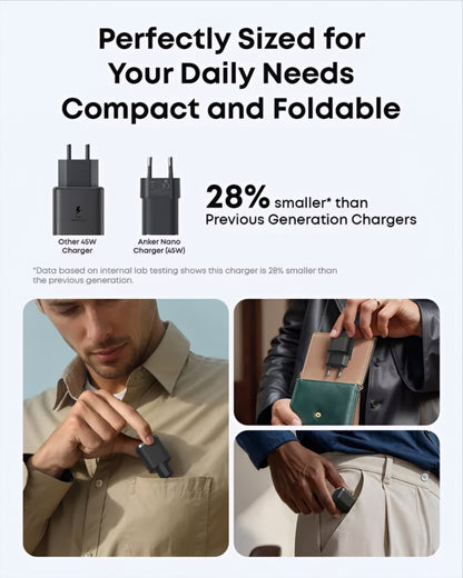 Anker Nano Netzladegerät, 45W, 3A, 1 x USB-C, Schwarz A2692L11