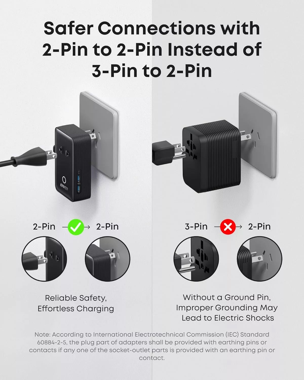Anker Nano Travel Netzladegerät, 20W, 3A, 2 x USB-A - 2 x USB-C, Schwarz A9215H11