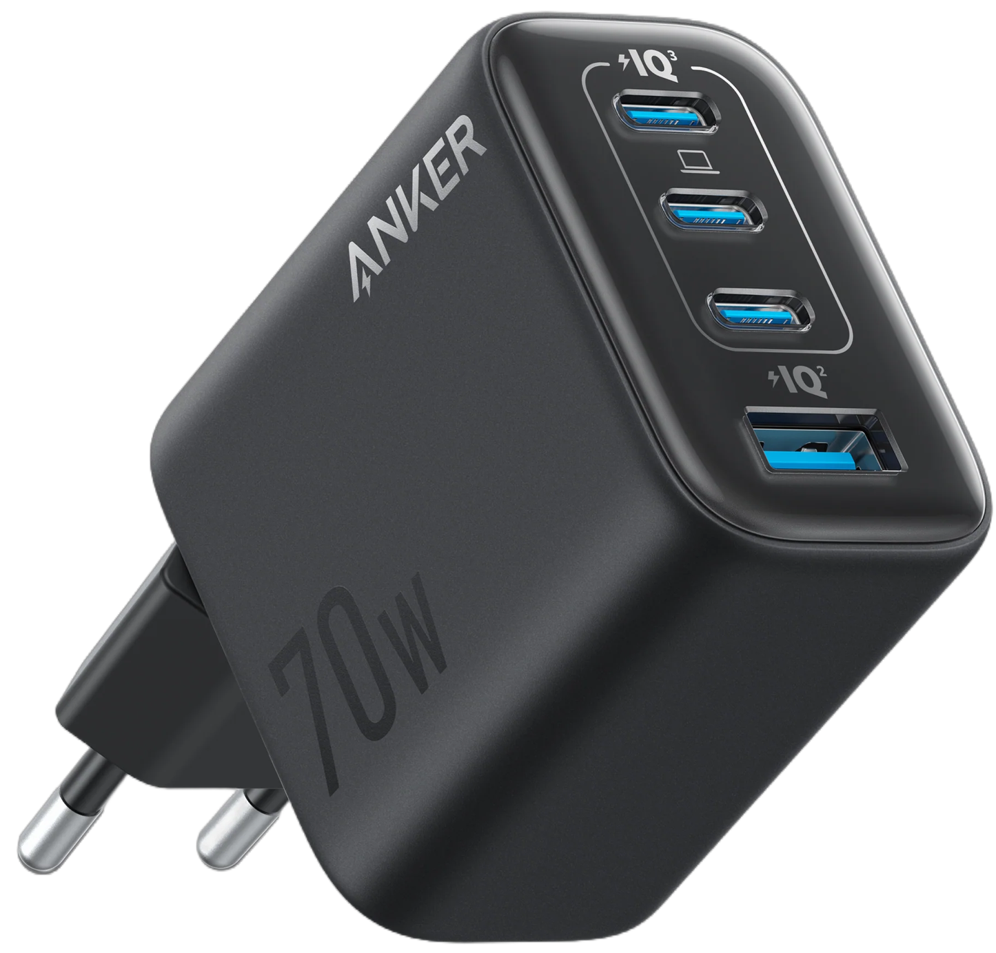 Anker Zolo Netzladegerät, 70W, 1 x USB-A - 3 x USB-C, Schwarz A121CG11