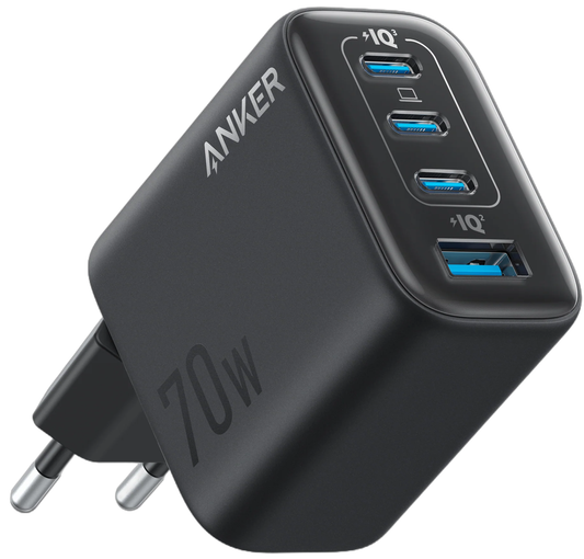Anker Zolo Netzladegerät, 70W, 3.5A, 1 x USB-A - 3 x USB-C, Schwarz A121CG11