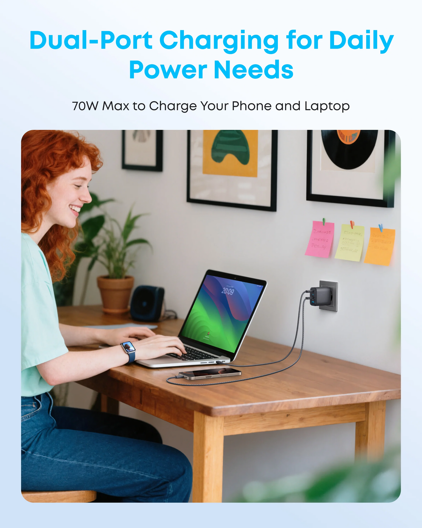 Anker Zolo Netzladegerät, 70W, 1 x USB-A - 3 x USB-C, Schwarz A121CG11