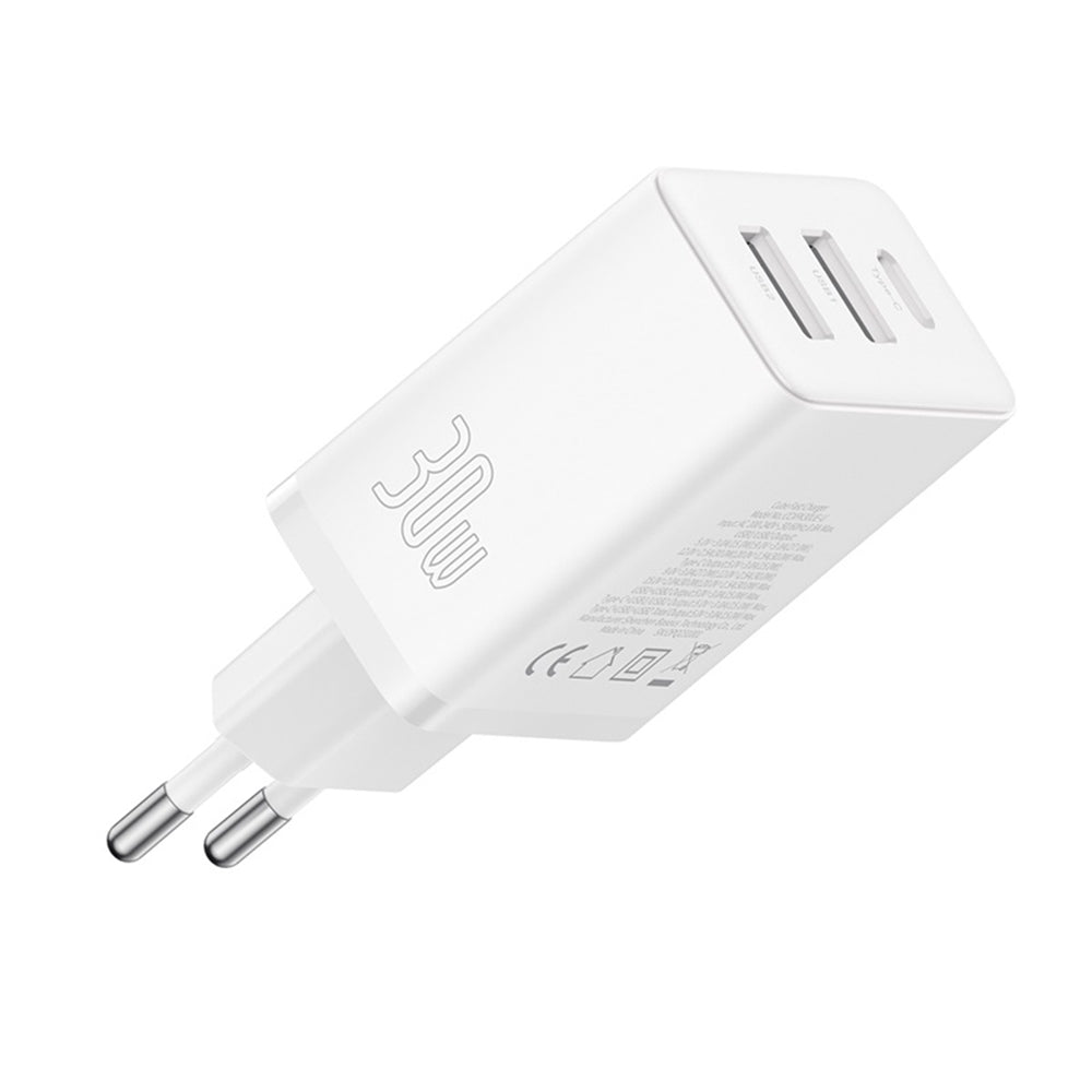 Baseus Cube Network Charger, 30W, 3A, 2 x USB-A - 1 x USB-C, White P10111402213-00