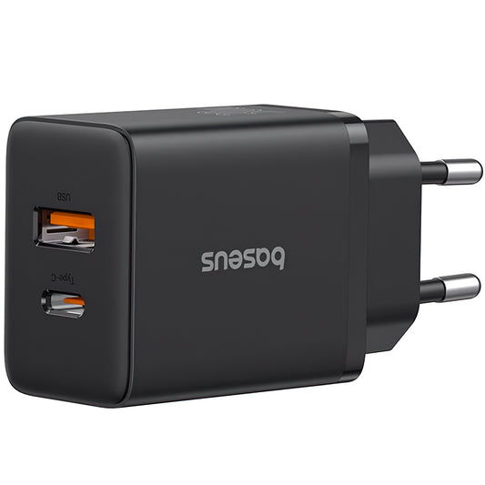 Baseus Cube Network Charger, 30W, 2.4A, 1 x USB-A - 1 x USB-C, Black P10111404113-00