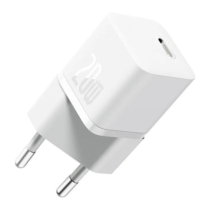 Baseus GaN Mini 1C Power Adapter, 20W, 3A, 1 x USB-C, White CCGN050102