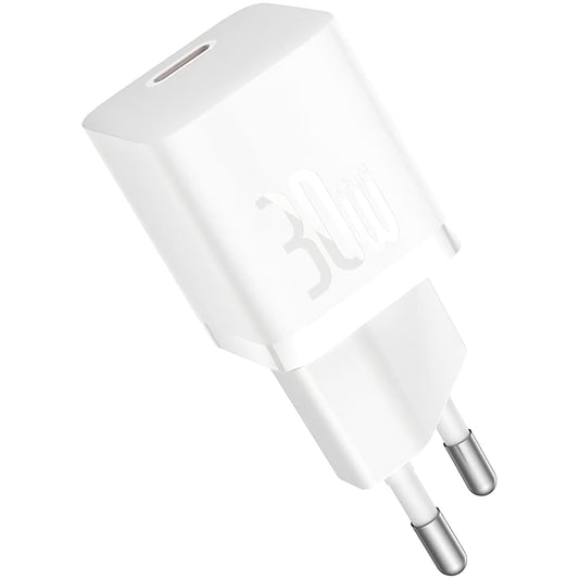 Netzwerk-Ladegerät Baseus GaN GaN Mini 1C, 30W, 3A, 1 x USB-C, Weiß CCGN070502