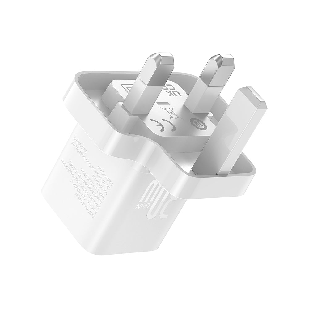 Netzladegerät Baseus GaN5 UK, 30W, 3A, 1 x USB-C, Weiß P10110906213-00
