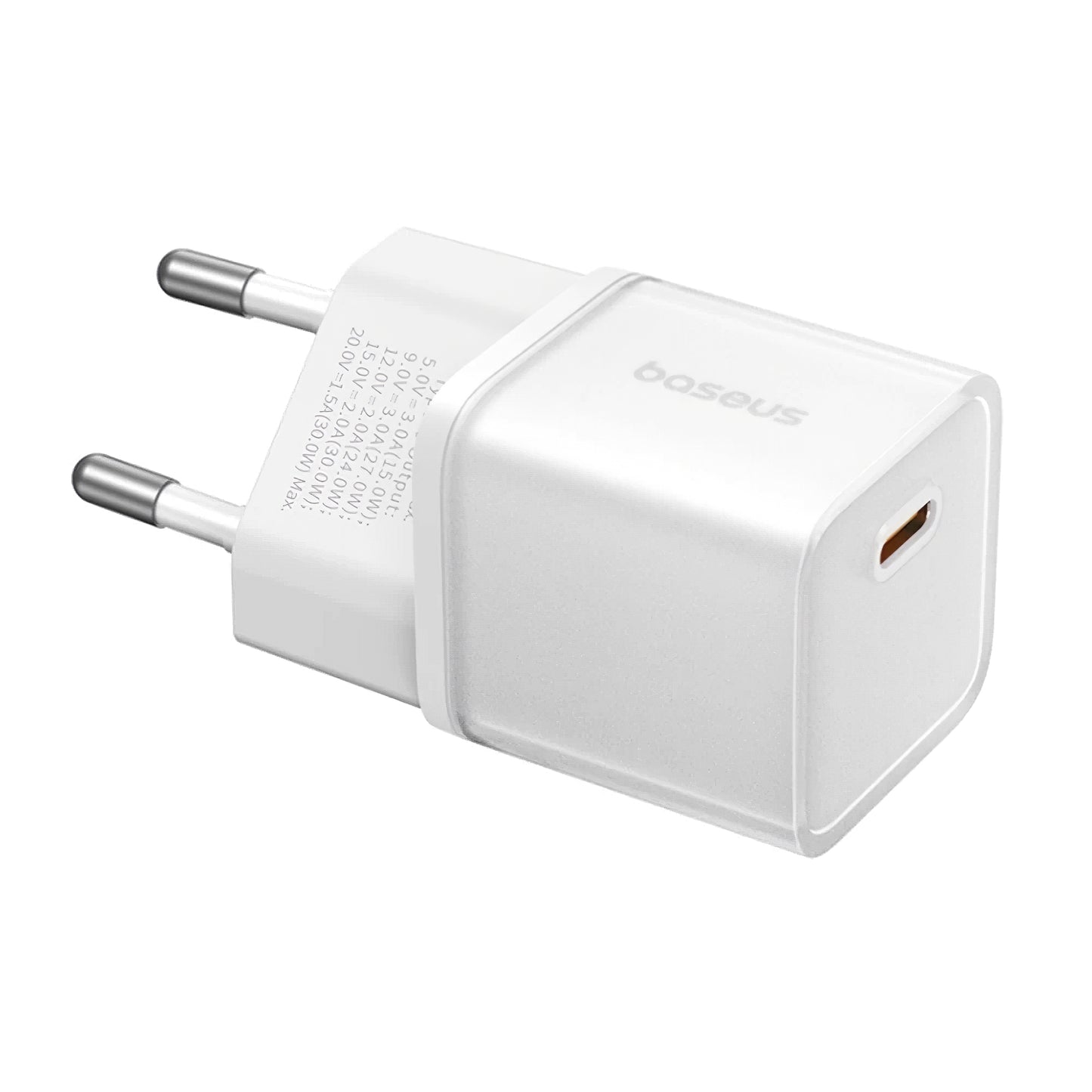 Baseus GaN5S Network Charger, 20W, 3A, 1 x USB-C, White P10162503213-00