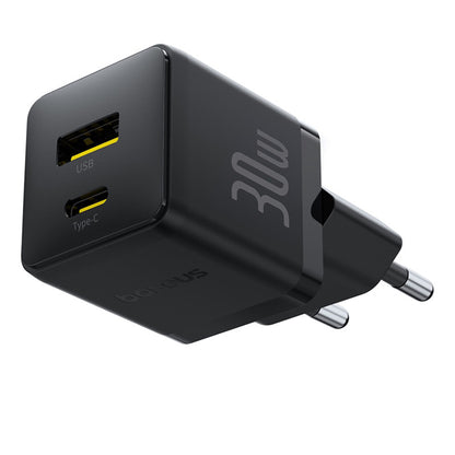 Baseus Palm Network Charger, 30W, 3A, 1 x USB-A - 1 x USB-C, Black P1011160A113-00