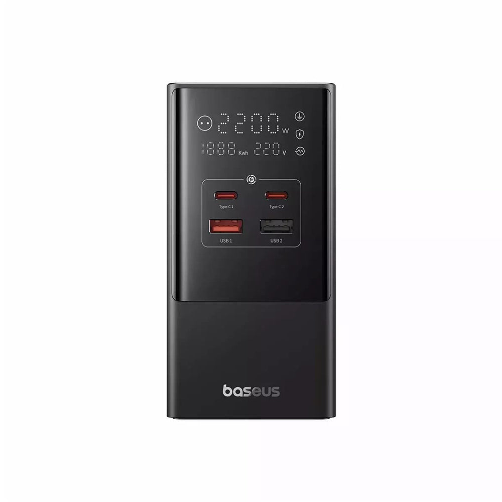 Baseus PowerCombo Netzwerkladegerät, 35 W, 5 A, 2 x USB-A – 2 x USB-C – 3 x Schuko, Schwarz E00023606113-00