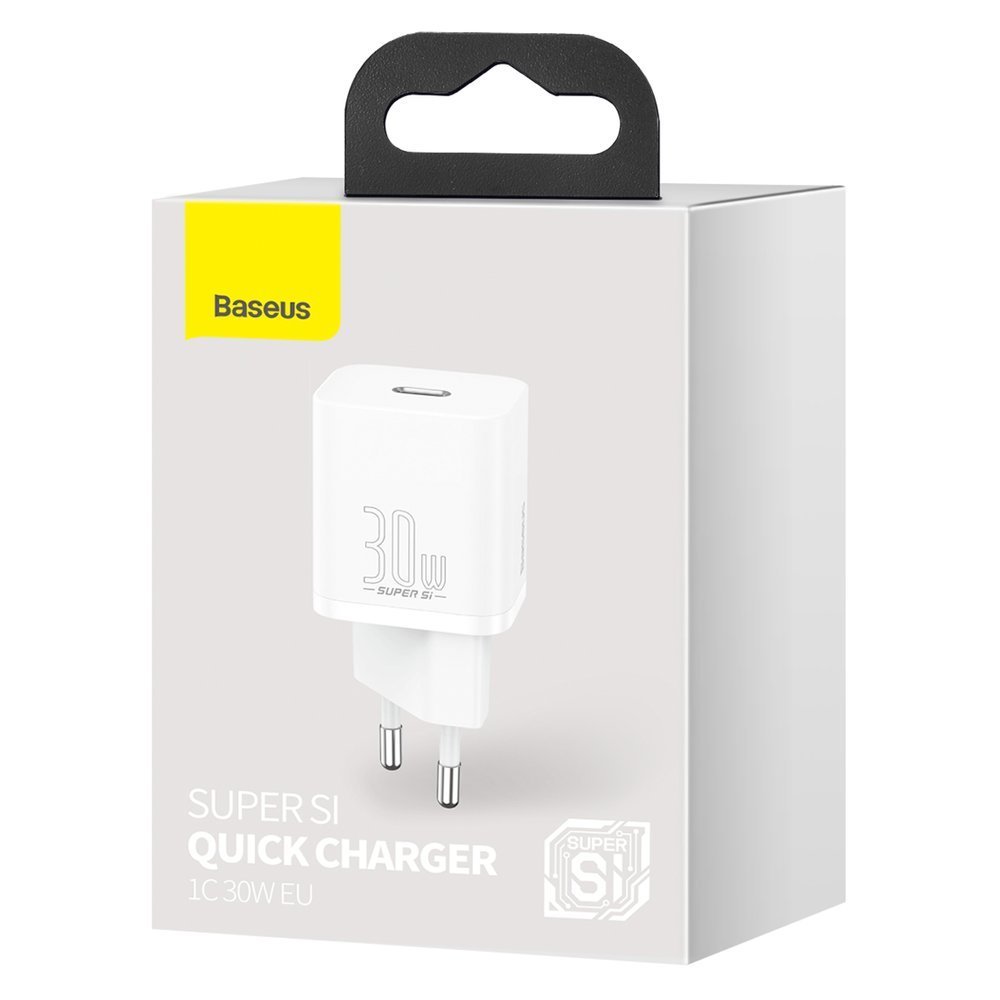 Baseus Super Si 1C Netzwerkladegerät, 30 W, 3 A, 1 x USB-C, Weiß CCSUP-J02