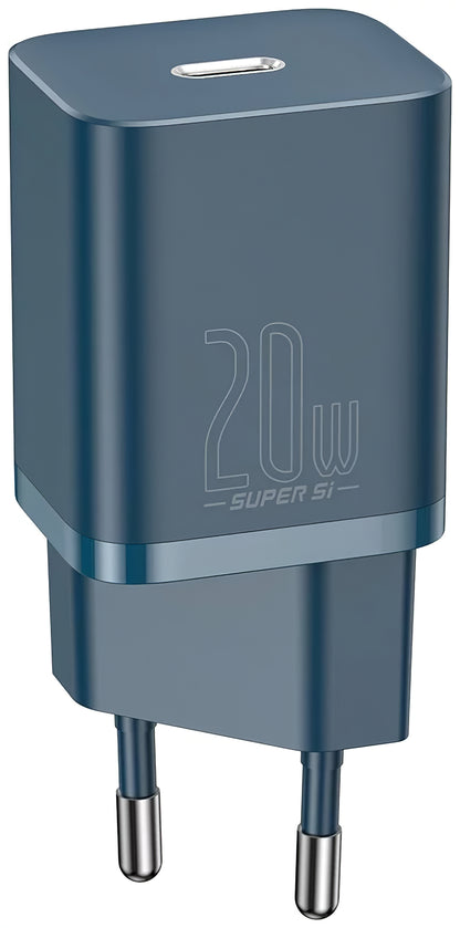 Baseus Super Si Network Charger, 20W, 3A, 1 x USB-C, Blue CCSUP-B03 