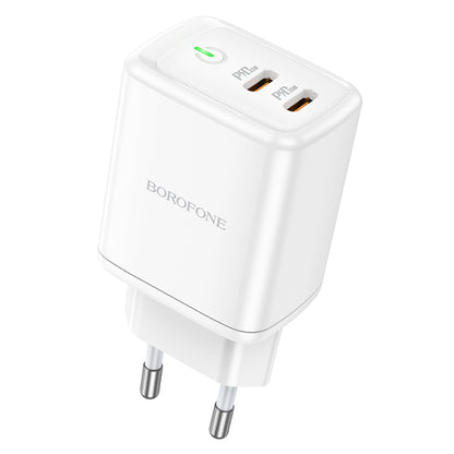 Borofone BN9 Network Charger, 35W, 3A, 2 x USB-C, White