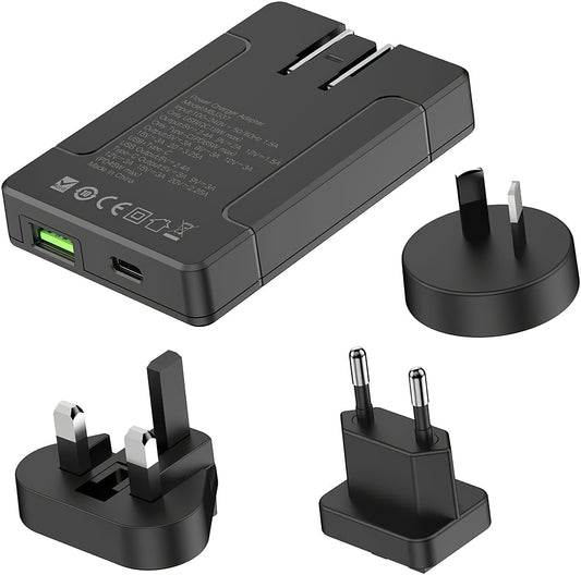 Budi Netzwerk-Ladegerät, 65W, 3A, 1 x USB-A - 1 x USB-C, Schwarz