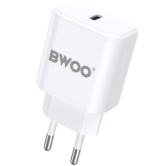 Netzwerk-Ladegerät BWOO BO-CDA105, 20W, 3A, 1 x USB-C, Weiß 