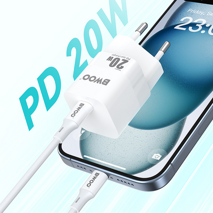 Netzteil BWOO CDA155, 20W, 3A, 1 x USB-C, Weiß