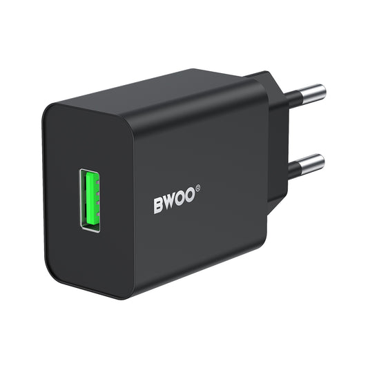 Netzladegerät BWOO CDA249, 12W, 2.4A, 1 x USB-A, Schwarz