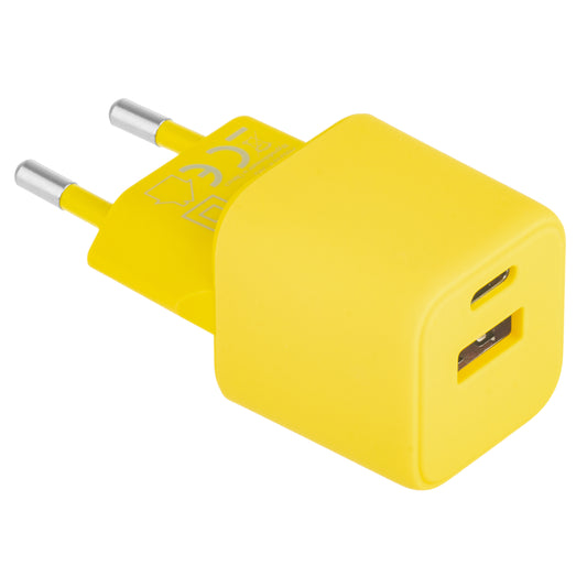 Network Charger Colorum CLS30-AC-05, 30W, 3A, 1 x USB-A - 1 x USB-C, Yellow 