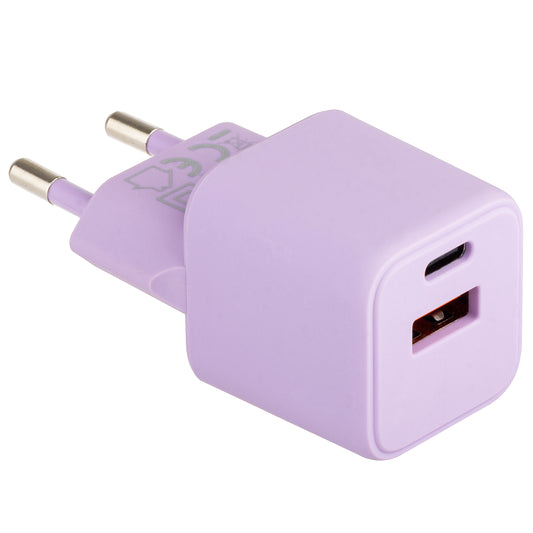 Network Charger Colorum CLS30-AC-09, 30W, 3A, 1 x USB-A - 1 x USB-C, Purple 