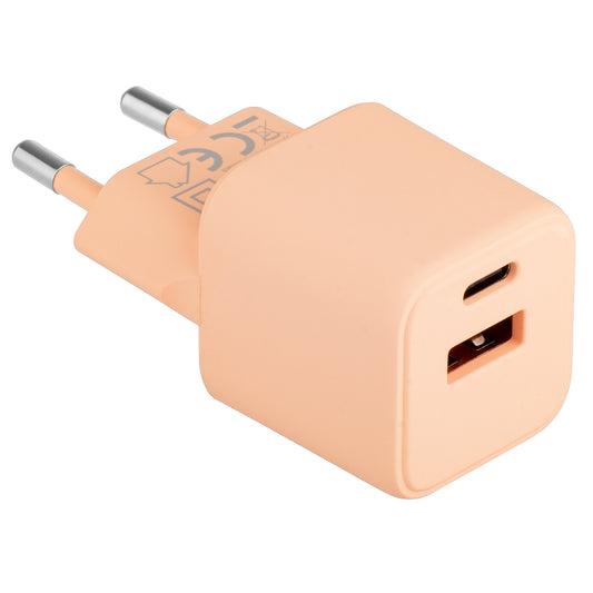 Network Charger Colorum CLS30-AC-14, 30W, 3A, 1 x USB-A - 1 x USB-C, Orange 