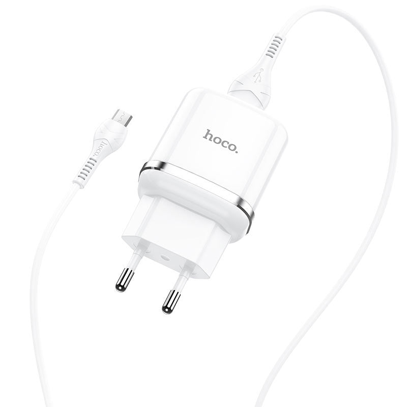 Netzladegerät mit microUSB-Kabel HOCO N3, 18W, 3A, 1 x USB-A, Weiß