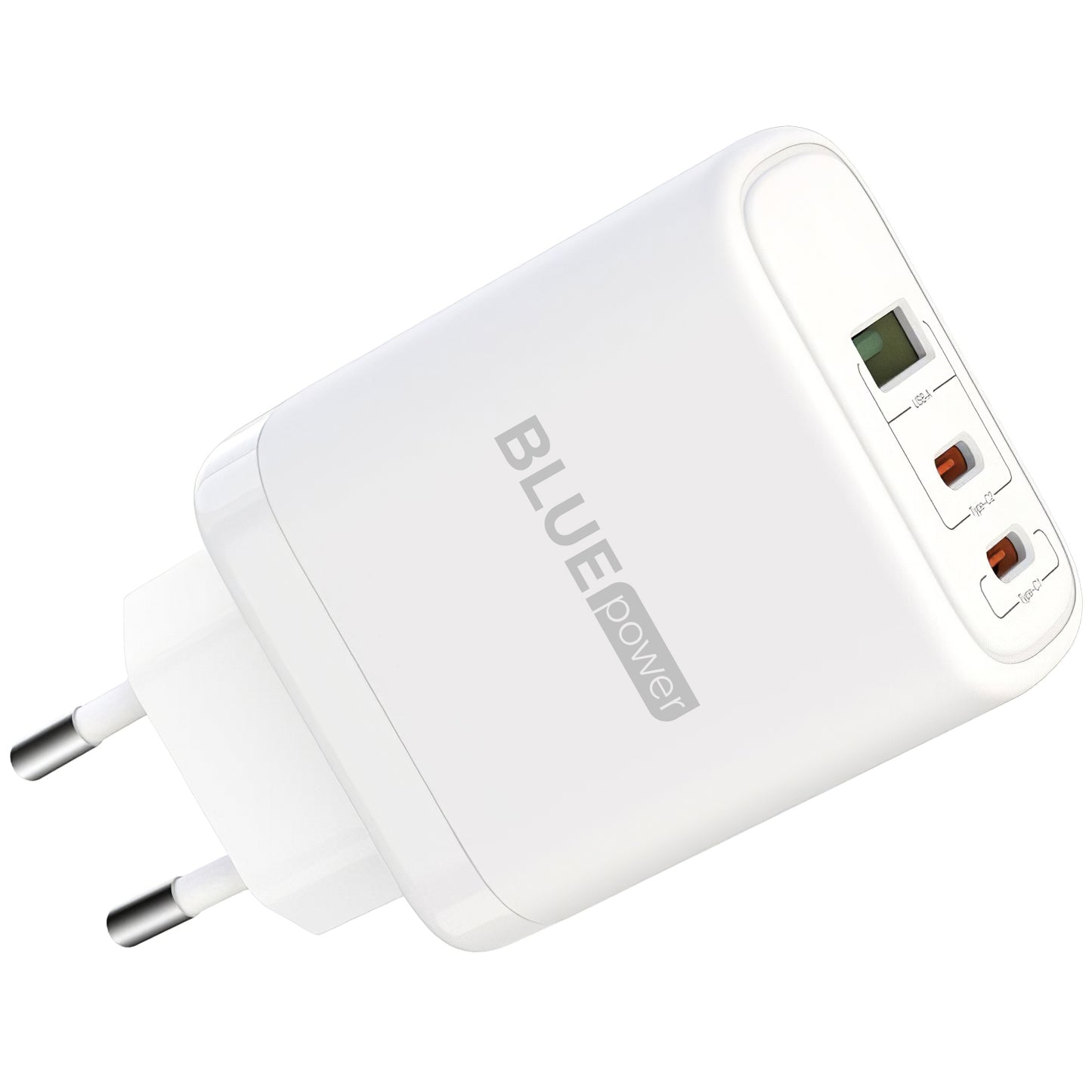 Netzwerkladegerät mit USB-C-Kabel BLUE Power BPCE04, 65 W, 3,25 A, 1 x USB-A – 2 x USB-C, Weiß