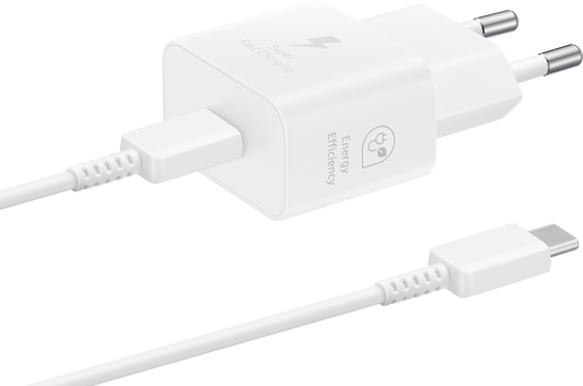 Netzwerkladegerät mit USB-C-Kabel Samsung, 25 W, 3 A, 1 x USB-C, Weiß EP-T2510XWEGEU