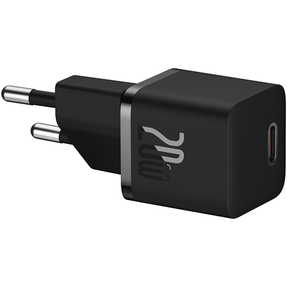 Netzwerkladegerät mit USB-C-Kabel Baseus GaN5, 20 W, 3 A, 1 x USB-C, Schwarz P10110900113-00