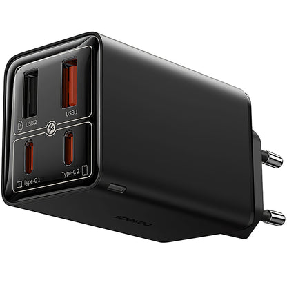 Network Charger With USB-C Cable Baseus GaN6 Pro, 100W, 3.25A, 2 x USB-A - 2 x USB-C, Black P10162705112-00