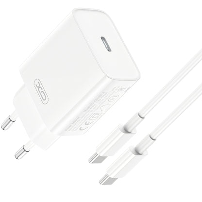Network Charger with USB-C Cable XO Design CE15, 20W, 3A, 1 x USB-C, White