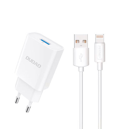 Netzladegerät mit Lightning-Kabel Dudao A4EU, 10W, 2.1A, 1 x USB-A, Weiß