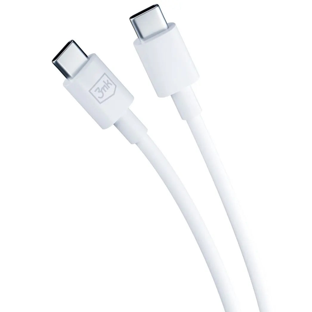 3MK HyperCharger USB-C Cable Charger, 45W, 3A, 2 x USB-C, White