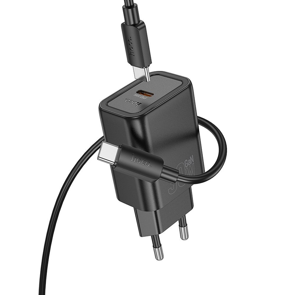 Netzladegerät mit USB-C Kabel HOCO N62, 30W, 3A, 1 x USB-C, Schwarz