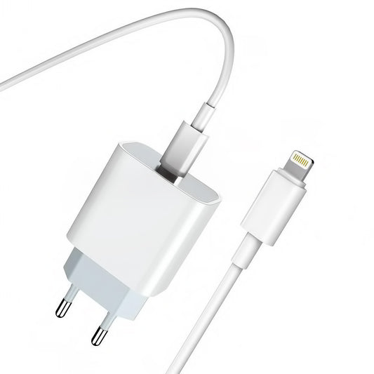 Netzladegerät mit Lightning-Kabel Prestico F8S, 20W, 3A, 1 x USB-C, Weiß