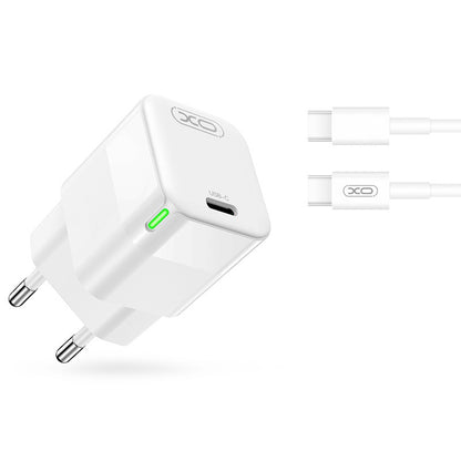 Netzladegerät mit USB-C Kabel XO Design CE06, 30W, 3A, 1 x USB-C, Weiß
