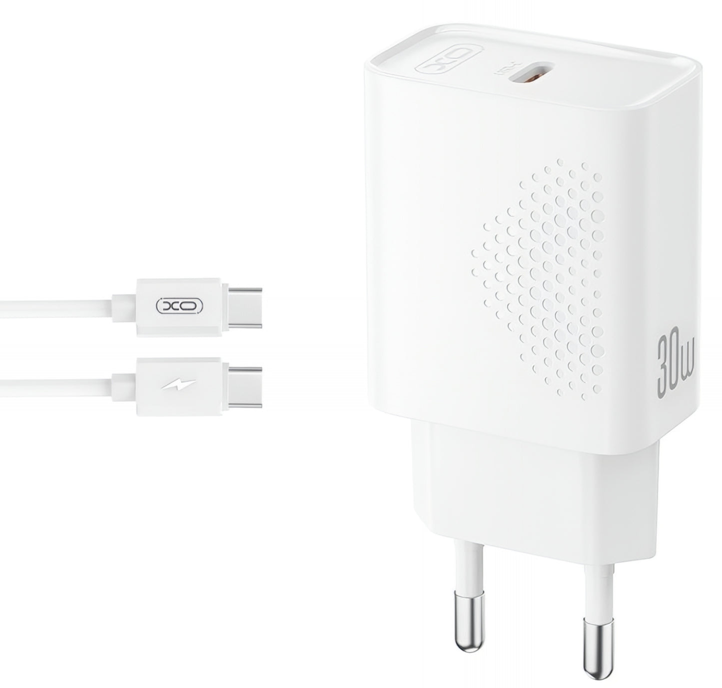 Netzladegerät mit USB-C Kabel XO Design L162, 30W, 3A, 1 x USB-C, Weiß